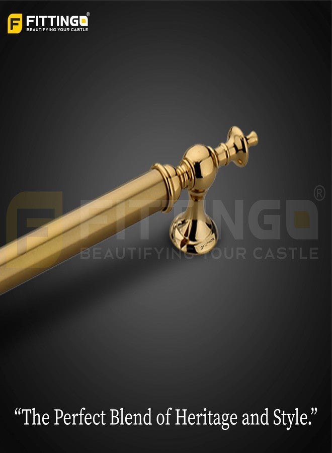 Fittingo Vintage Royal Main Door Handle | 16 Inch Premium Pull Push Handle for Home, Office, Hotels & Villas | Stainless Steel Gold TT Finish |Hole to Hole 400mm | 3 Years Warranty - Image 4